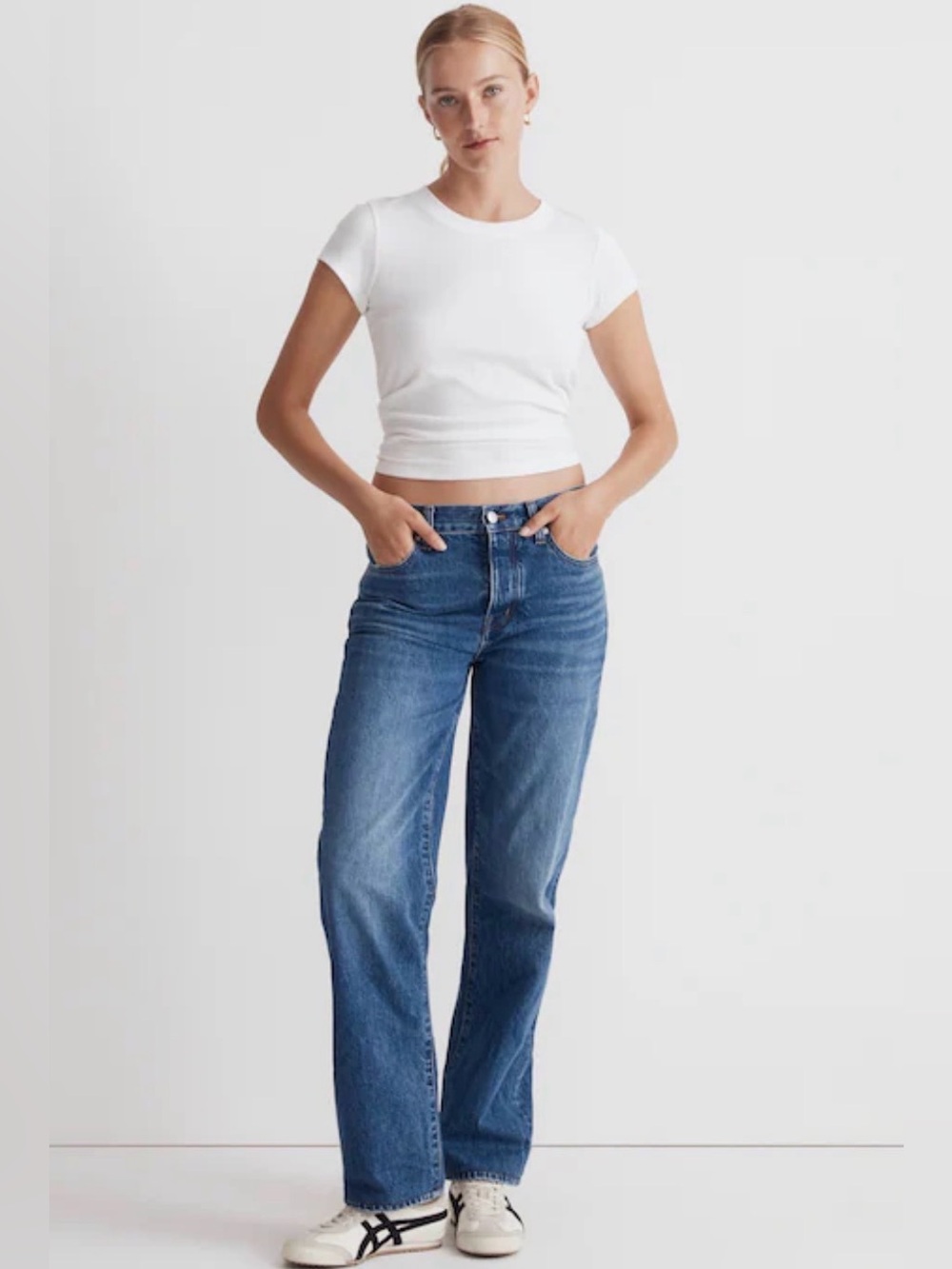 Madewell NWT Low-Slung Straight Jeans Palmina Wash Casual Size 30